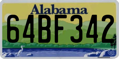 AL license plate 64BF342