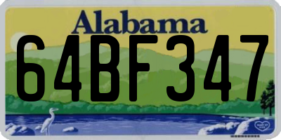 AL license plate 64BF347