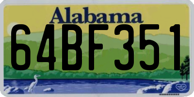 AL license plate 64BF351
