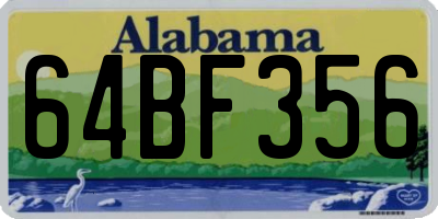 AL license plate 64BF356