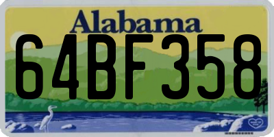 AL license plate 64BF358