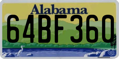 AL license plate 64BF360