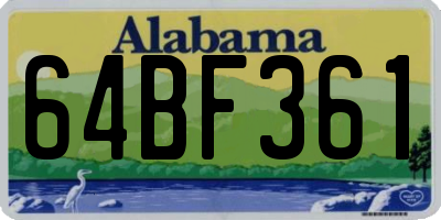 AL license plate 64BF361