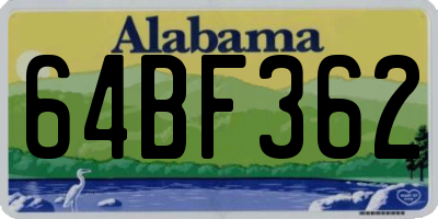 AL license plate 64BF362