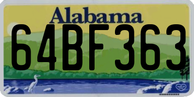 AL license plate 64BF363
