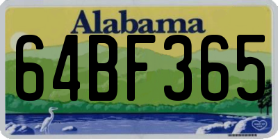 AL license plate 64BF365