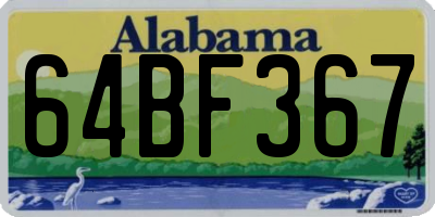AL license plate 64BF367