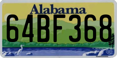 AL license plate 64BF368
