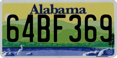 AL license plate 64BF369