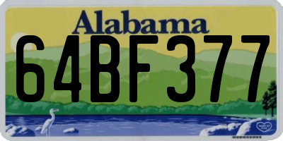 AL license plate 64BF377