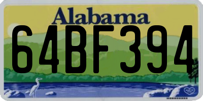 AL license plate 64BF394