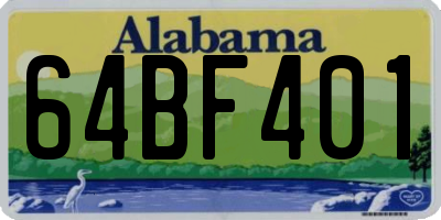 AL license plate 64BF401