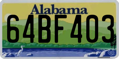 AL license plate 64BF403