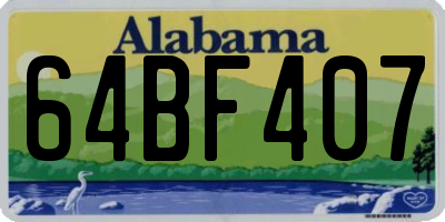 AL license plate 64BF407
