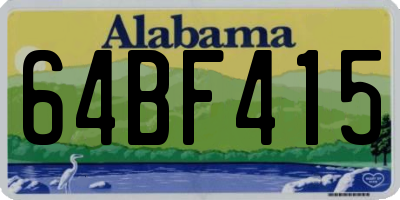 AL license plate 64BF415