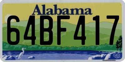 AL license plate 64BF417
