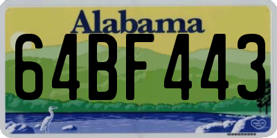 AL license plate 64BF443
