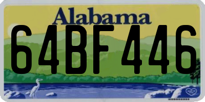 AL license plate 64BF446