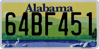 AL license plate 64BF451