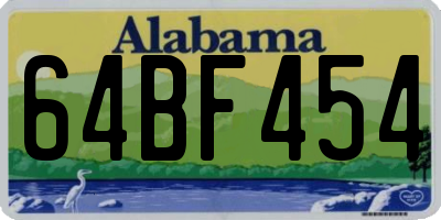 AL license plate 64BF454