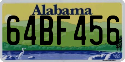 AL license plate 64BF456