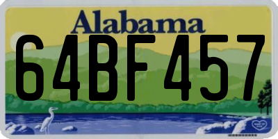 AL license plate 64BF457