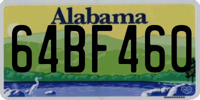 AL license plate 64BF460