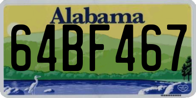 AL license plate 64BF467