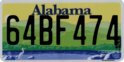 AL license plate 64BF474