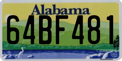 AL license plate 64BF481