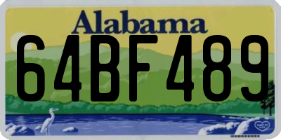 AL license plate 64BF489