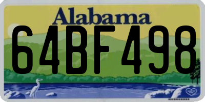 AL license plate 64BF498