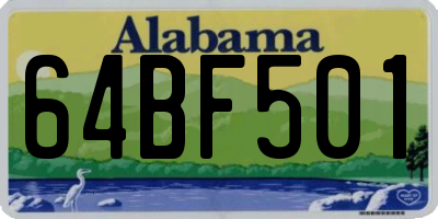 AL license plate 64BF501