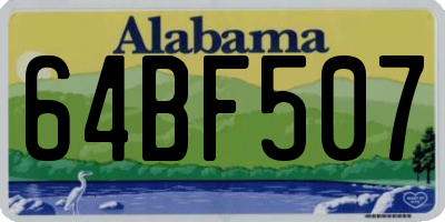 AL license plate 64BF507