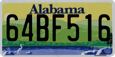 AL license plate 64BF516