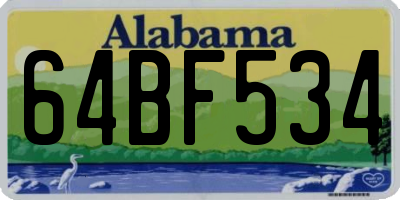 AL license plate 64BF534