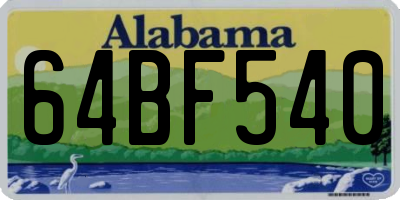 AL license plate 64BF540