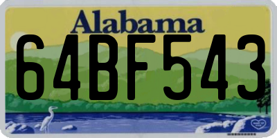 AL license plate 64BF543