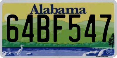 AL license plate 64BF547