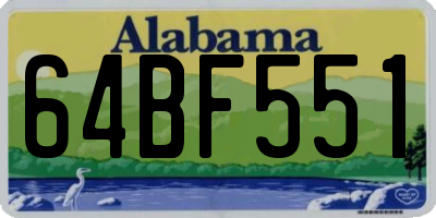 AL license plate 64BF551