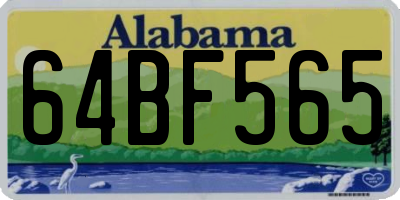 AL license plate 64BF565