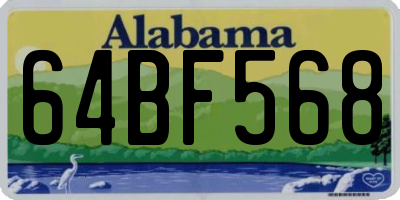 AL license plate 64BF568