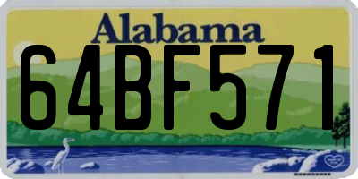 AL license plate 64BF571