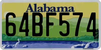AL license plate 64BF574