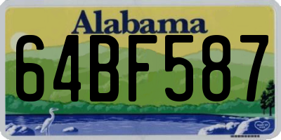 AL license plate 64BF587
