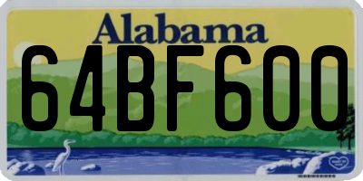 AL license plate 64BF600