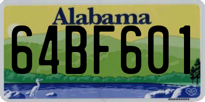AL license plate 64BF601