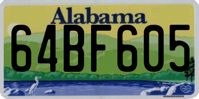 AL license plate 64BF605