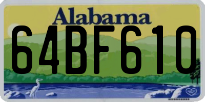 AL license plate 64BF610