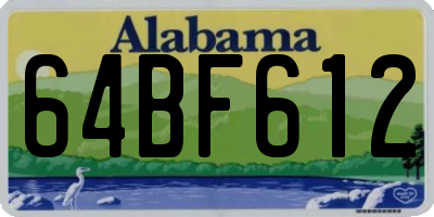 AL license plate 64BF612